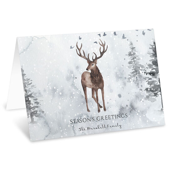 Snowy Deer Folded Gift Enclosures